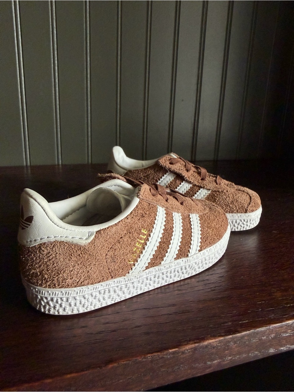 adidas gazelle toddler sneakers - Brown Suede